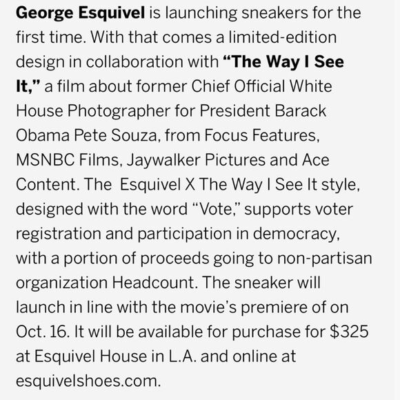 George Esquivel Womens Limited Edition ‘Vote’ Leather Sneakers EU 36.5 US 6.5 - Picture 11 of 12